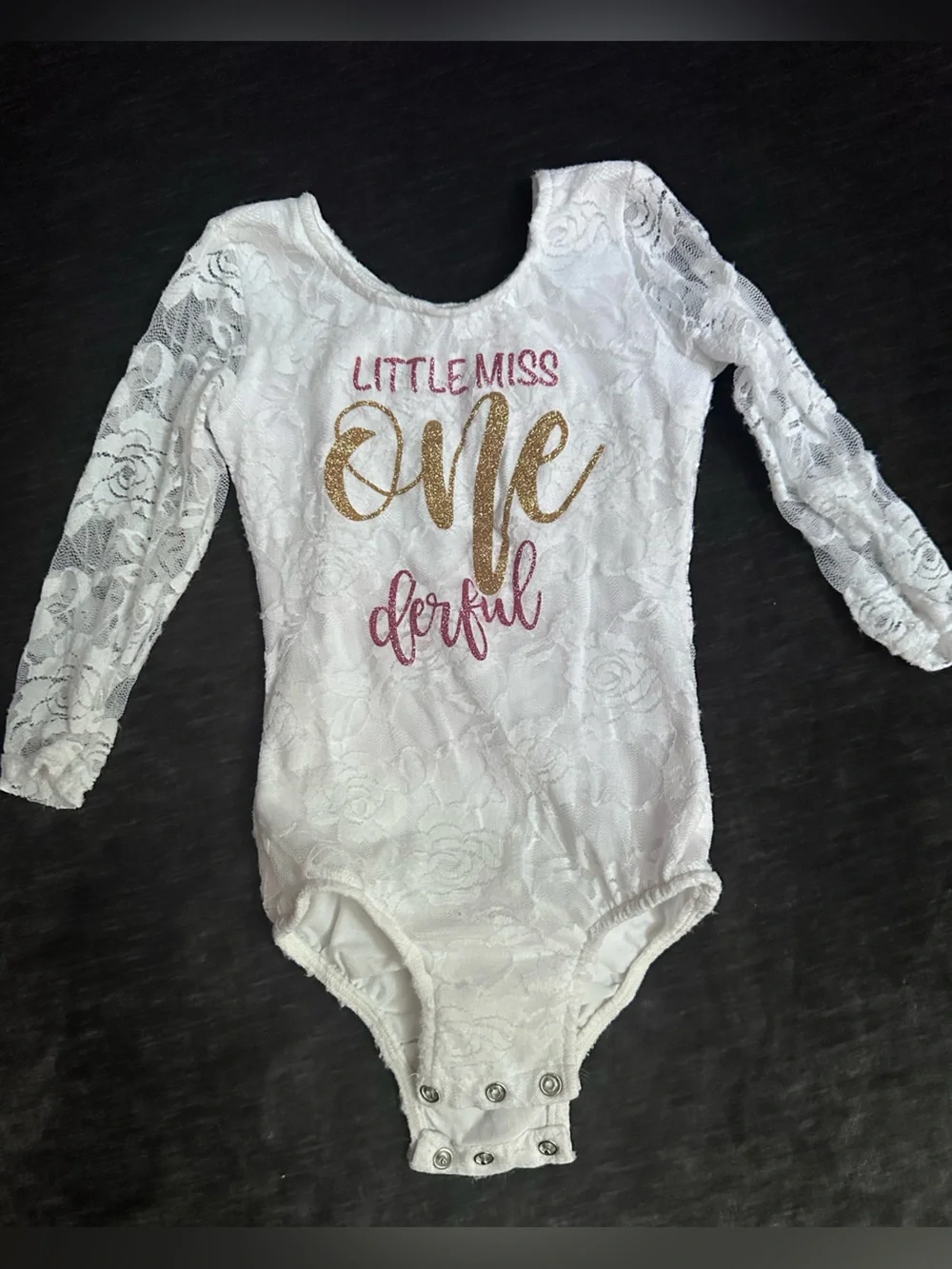 Little Miss One-derful 1st Birthday Lace Bodysuit Tutu Outfit